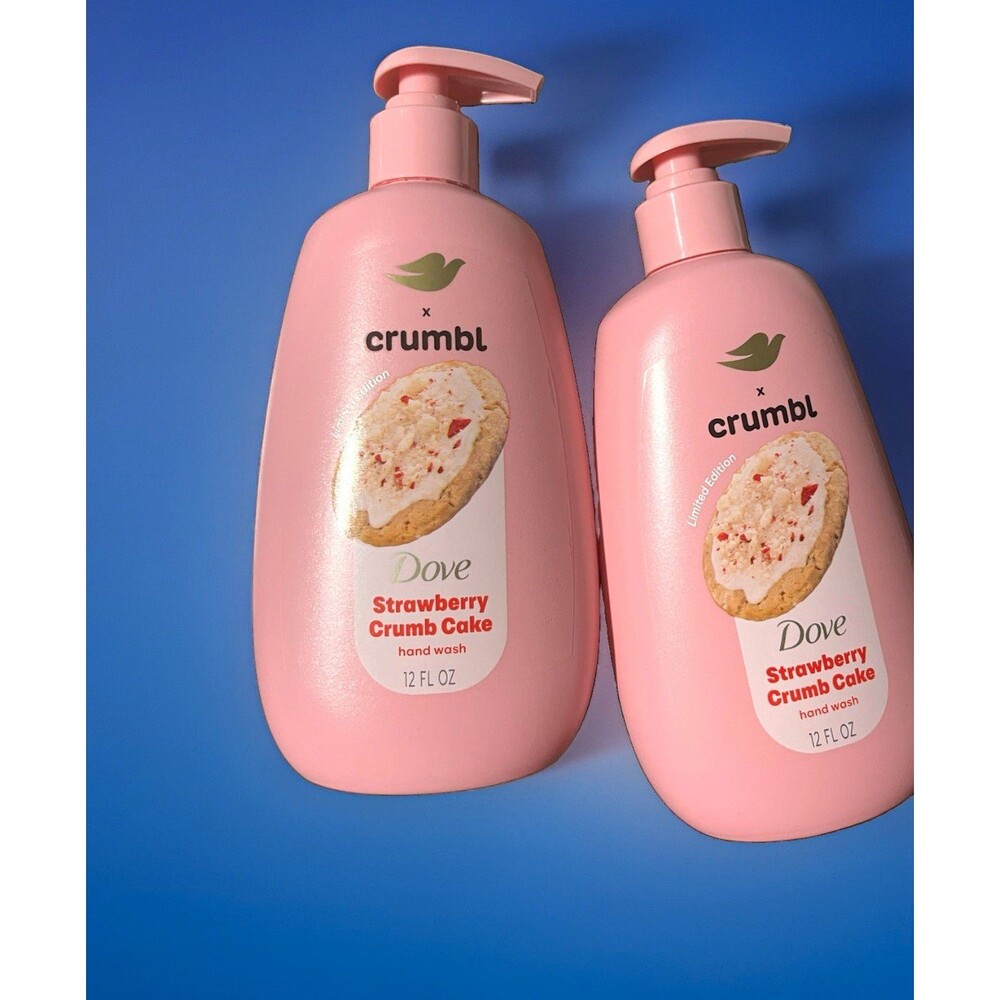 Dove x crumbl Strawberry Crumb Cake Liquid Hand Wash, Shea Butter, 12 fl oz (X2)